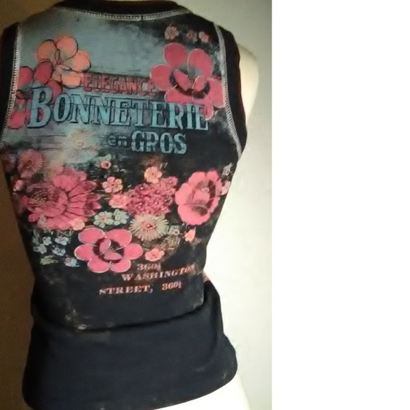 Skinnie Minnie New Black Gray Knit Top Size S - Picture 3 of 7